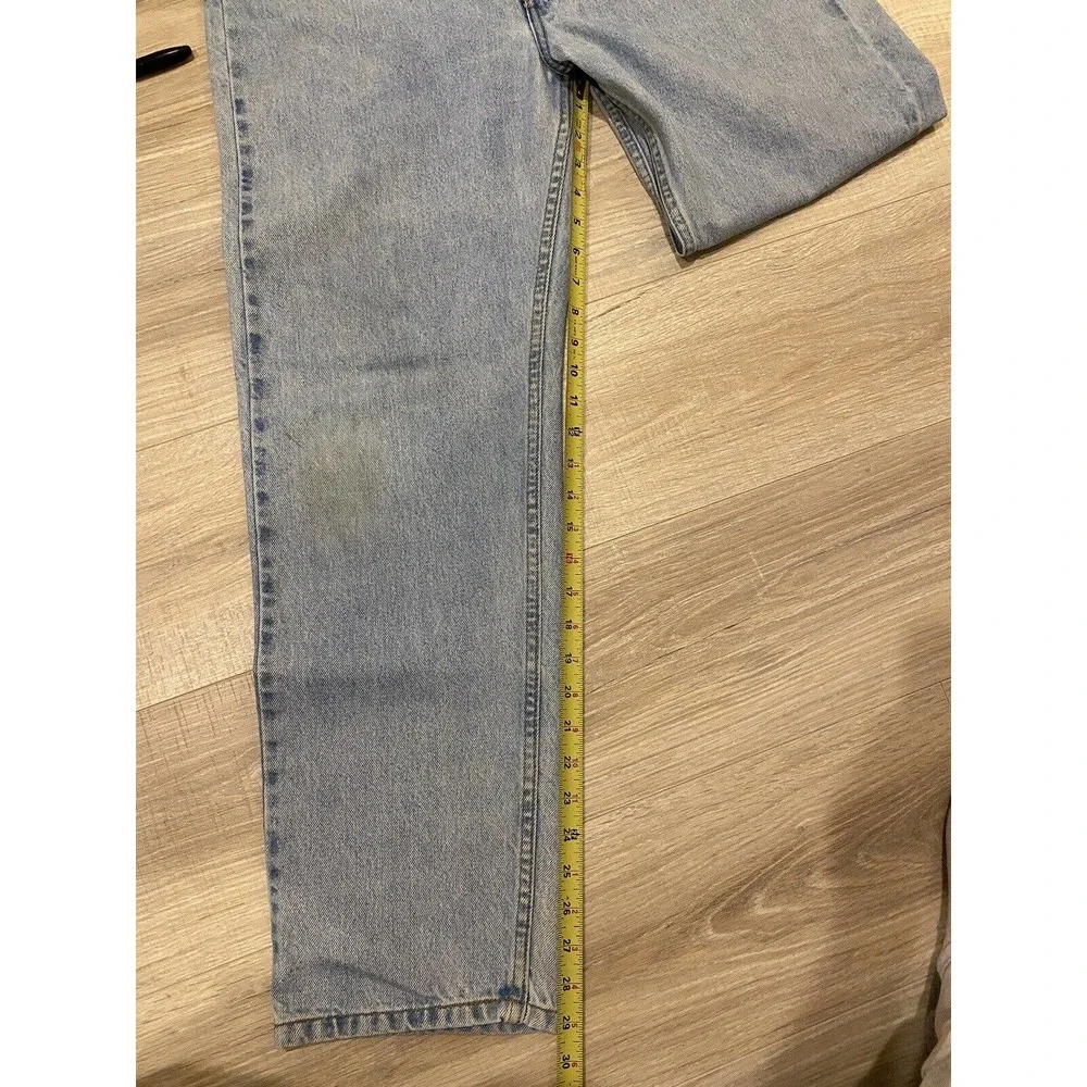 Levis 505 Regular Fit Light Wash Blue Denim Jeans 35x29 Orange Tab 1994 Vintage